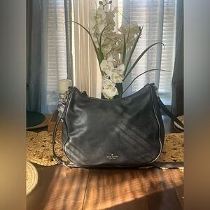 Kate Spade Black Leather Hobo Bag